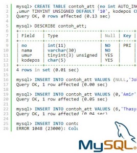 Tutorial Belajar MySQL Atribut Tipe Data | Duniailkom