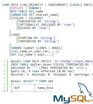 Tutorial Belajar MySQL Menambahkan Data Dari File (LOAD DATA INFILE ...