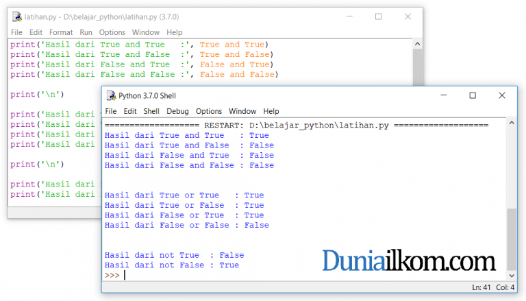 Tutorial Belajar Python Jenis Jenis Operator Logika Python Duniailkom 5482