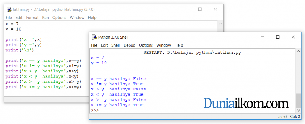 Tutorial Belajar Python Jenis Jenis Operator Perbandingan Relasional 8294