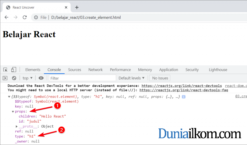 Tutorial React Js Part Cara Membuat React Element