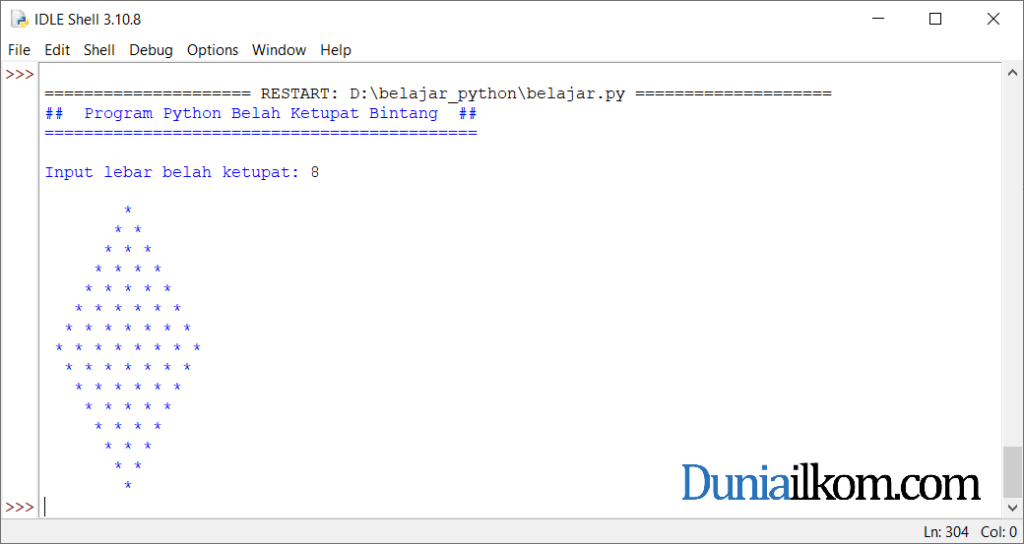 Latihan Kode Program Python Membuat Pola Segitiga Ang 6023