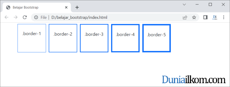 Tutorial Bootstrap 5: Cara Membuat Border | Duniailkom