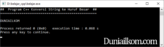 Tutorial Belajar C++: Cara Mengubah Huruf Kecil Ke Besar